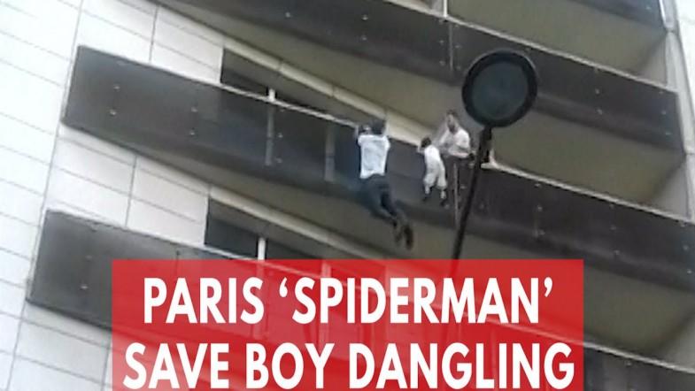 Watch Heart-Stopping Moment Paris Spiderman Scales Building To Save Dangling Boy Watch Heart-Stopping Moment Paris Spiderman Scales Building To Save Dangling Boy